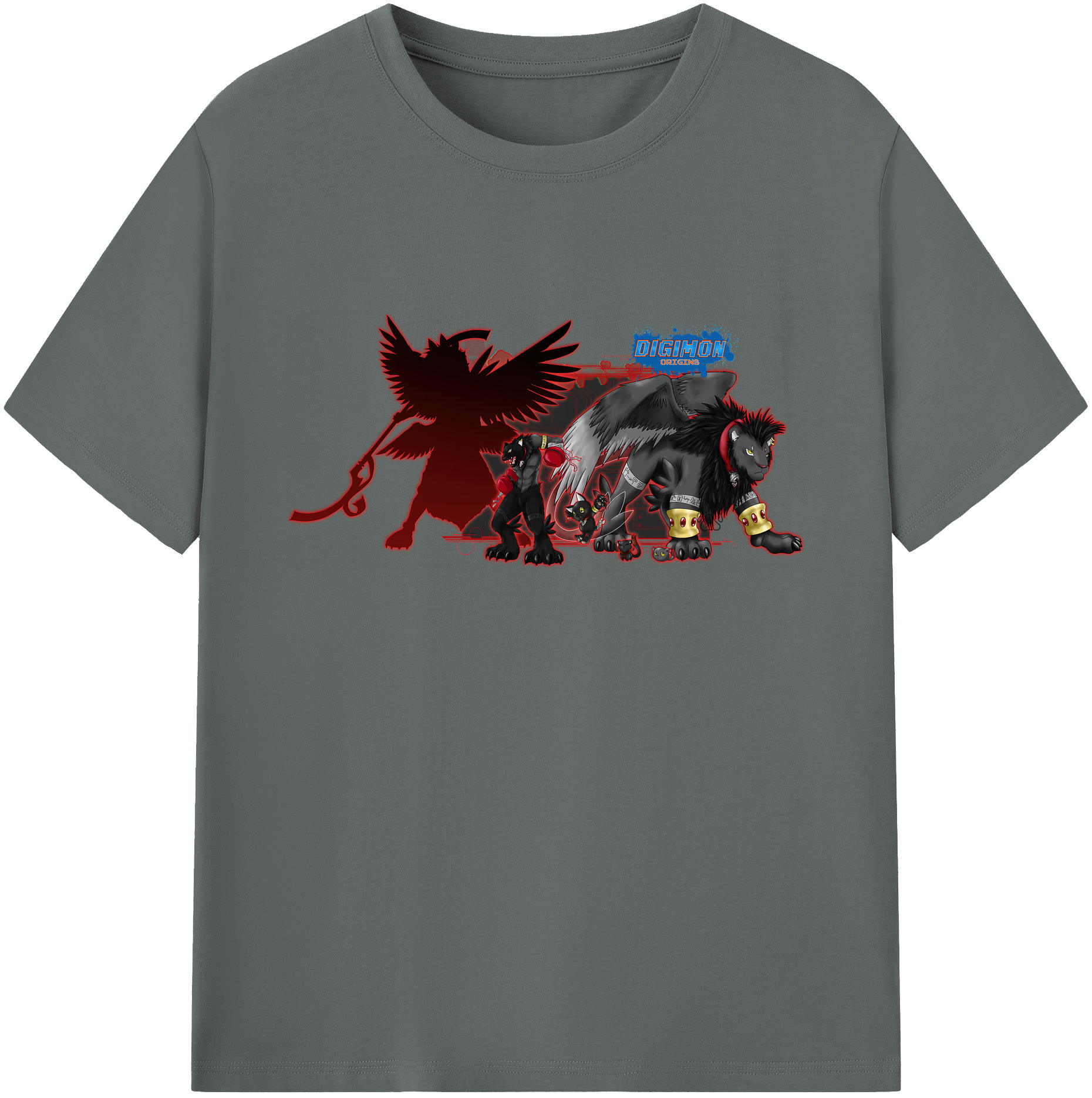 （画像用） Digimon デジタルモンスター/デジモン 綿100％ メンズ半袖Tシャツ｜肌触りやわらか＆通気性
